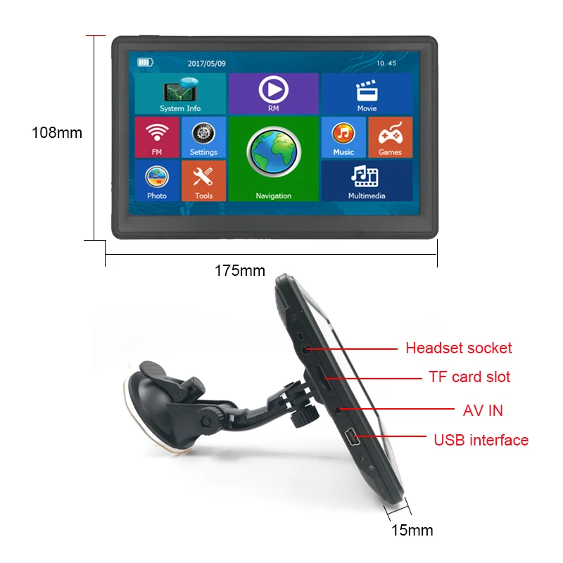Автомобильный GPS-навигатор 7 дюймов HD FM 8 ГБ 256 м DDR 800*480 winCE 6 0 MTK Navitel последняя