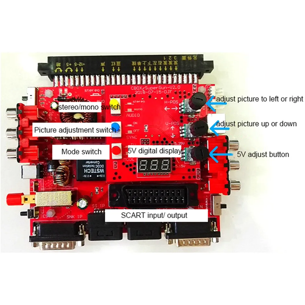 Для SNK V2.0 Super Gun JAMMA CBOX видео конвертер коробка для джойпада и Сатурна геймпад
