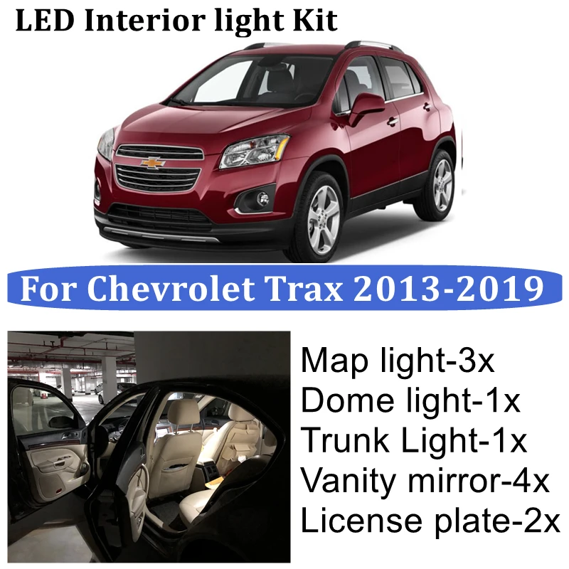 

Светодиодный Chevrolet Trax 2013 2014 2015 2016 2017 2018 2019 Автомобильные светодиодные лампы Внутренняя купольная лампа аксессуары для освещения багажника