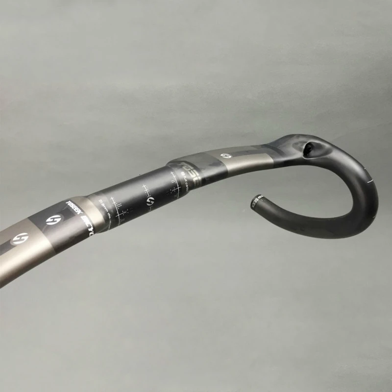 Удобный руль из углеродного волокна для шоссейного горного велоспорта черный