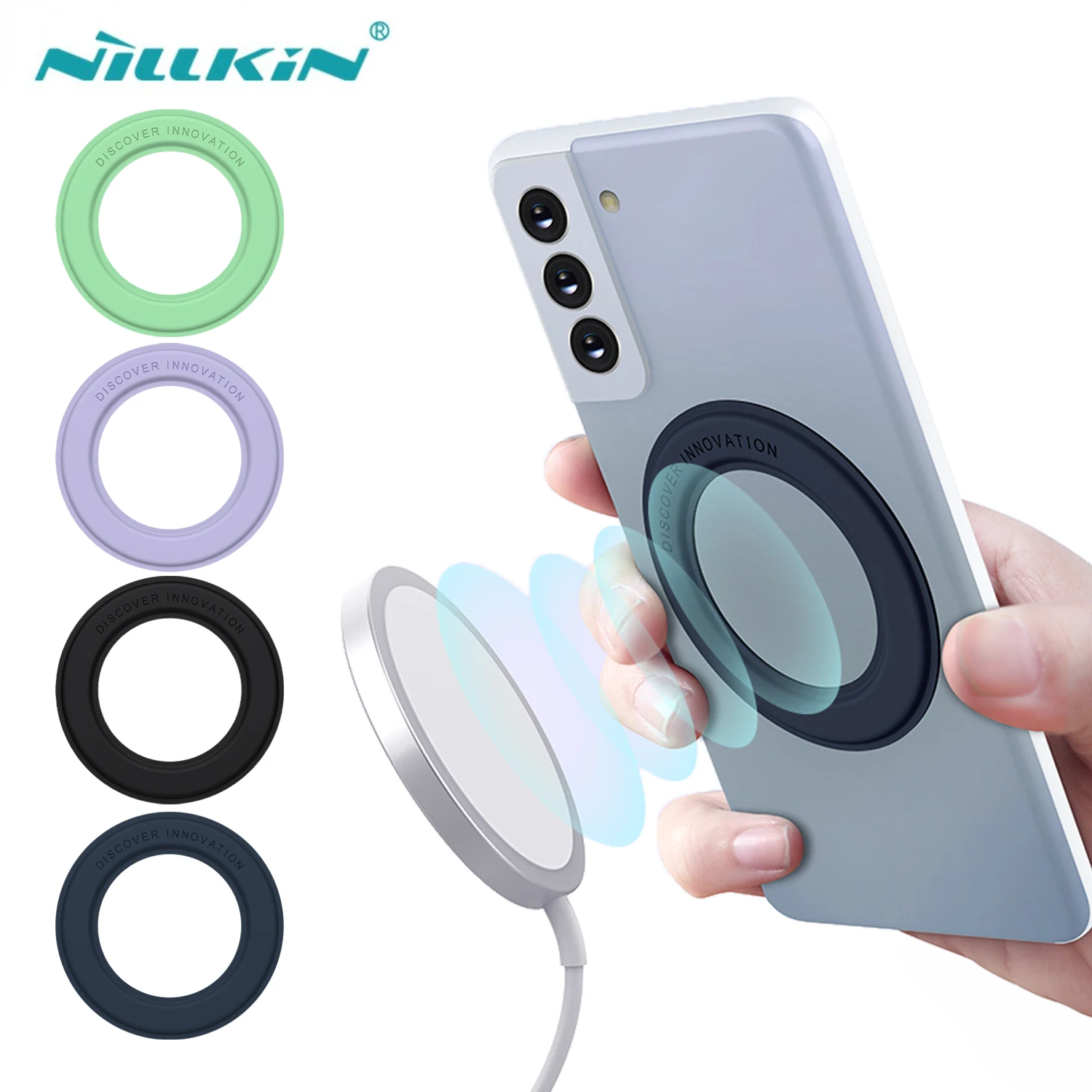 Nillkin-Soporte de anillo magnético para iPhone 13, 12 Pro Max, soporte fijo de pegatina SnapHold para Samsung S21 Series, soporte de montaje magnético