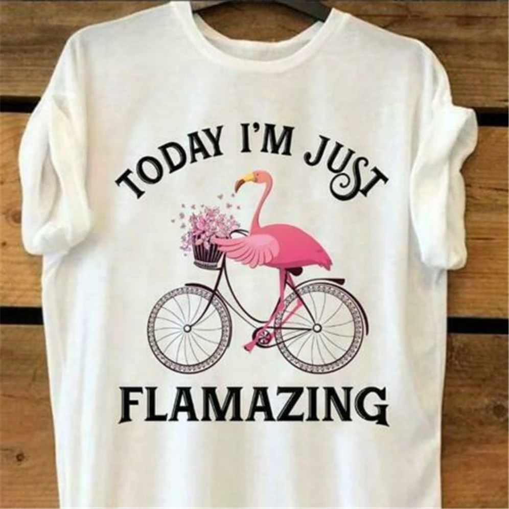 Фламинго сегодня I'M Just Flamazing женская футболка хлопок S 3Xl бесплатная | Отзывы и видеообзор -4000256331756