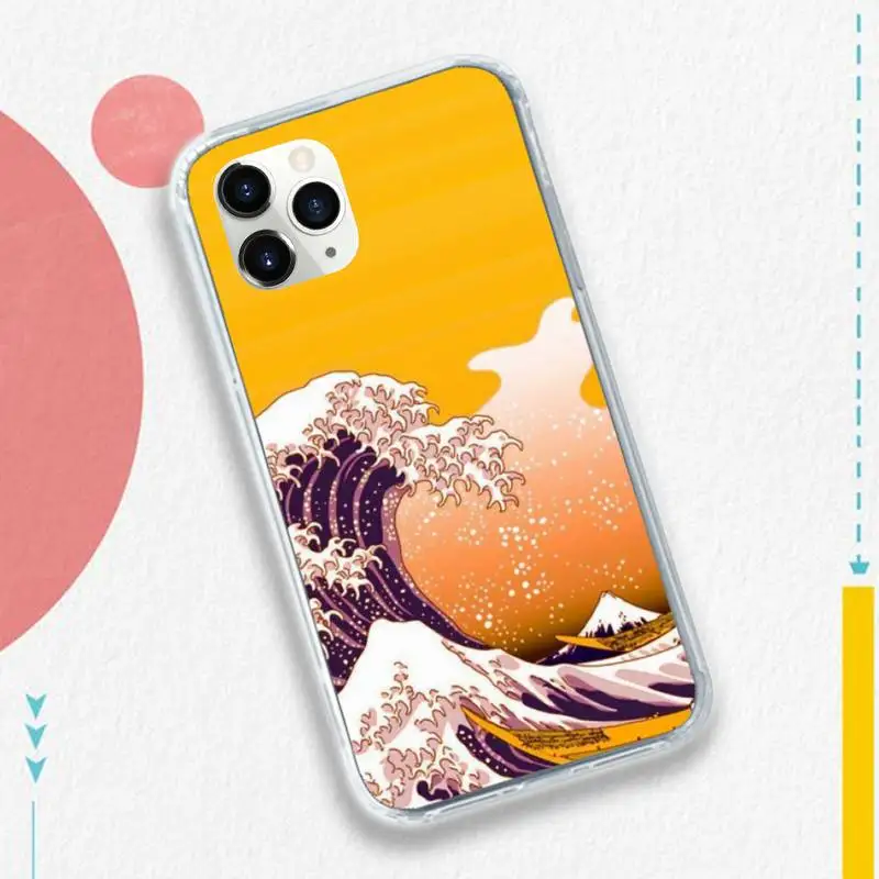 

Japanese style sea waves pattern Phone Case for iPhone 11 12 pro XS MAX 8 7 6 6S Plus X 5S SE 2020 XR