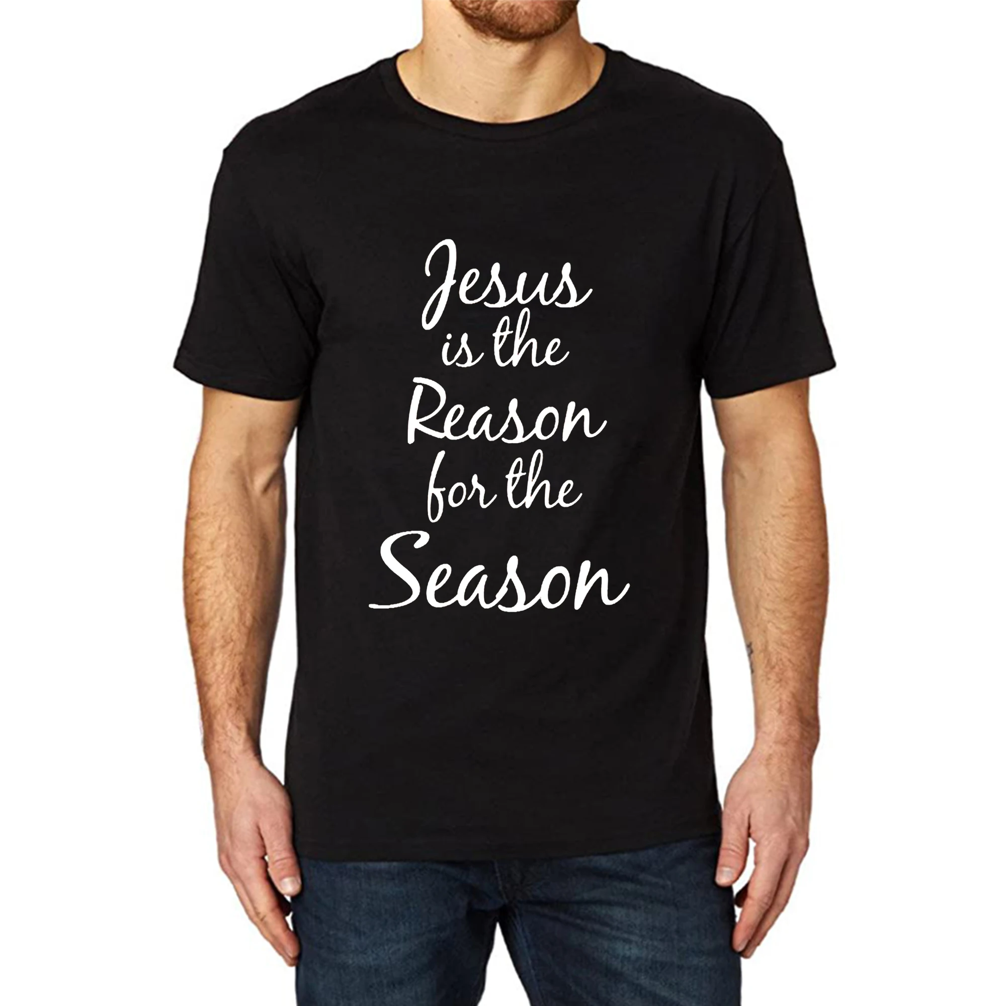 

Lyprerazy Men's Jesus is the reason for the season Funny Printed T-Shirt