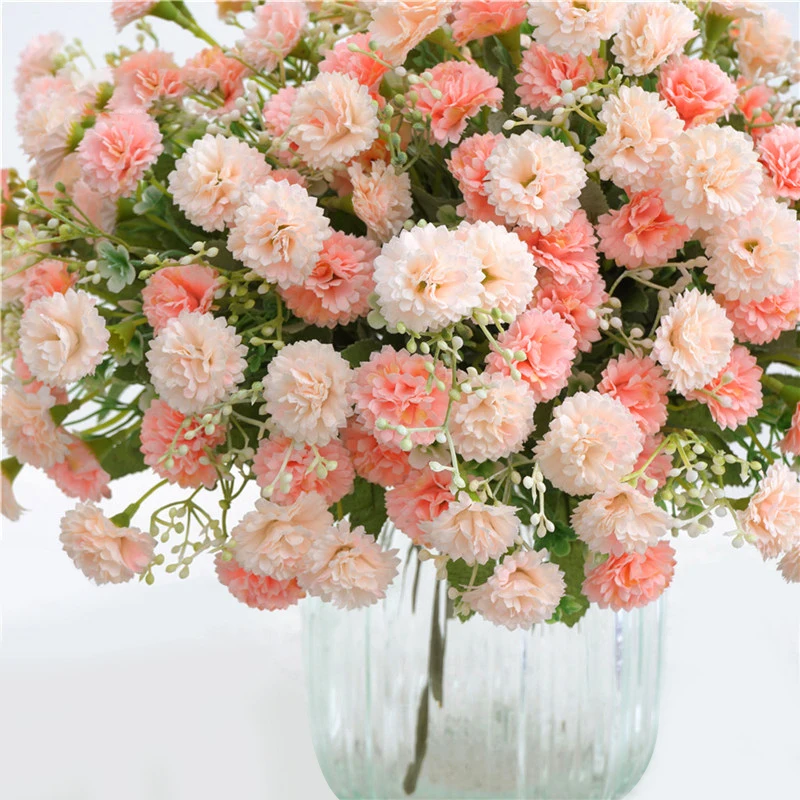 1 букет из 20 искусственных цветов гвоздика фотоальбом с листьями цветы для