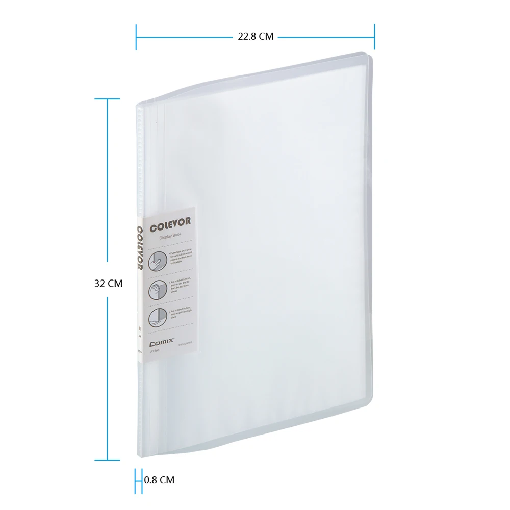 

Comix A4 Display Book 20 Pockets Folders with Plastic Sleeves -A7596