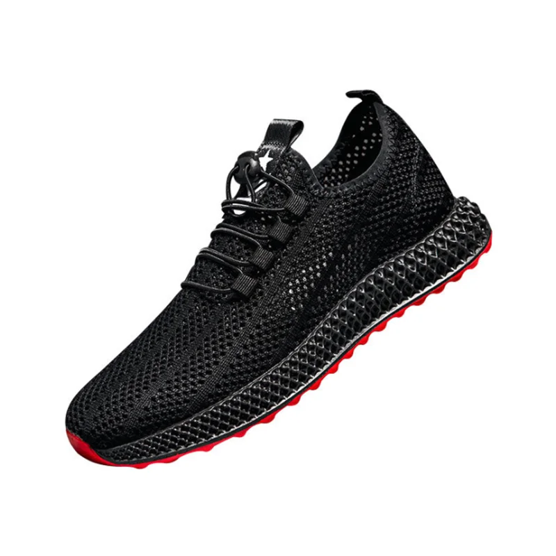 

New Korean fashion flat heel men's shoes mesh sports breathable casual shoes rubber soft sole antiskid running net shoes