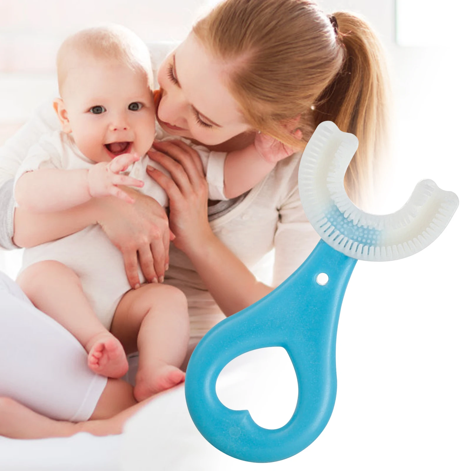 Cepillo de dientes redondeado seguro y suave para ni&ntilde;os, cepillo de dientes en forma de U, 360 limpieza bucal, bonito cepillo de dientes para ni&ntilde;os peque&ntilde;os y Ch-1