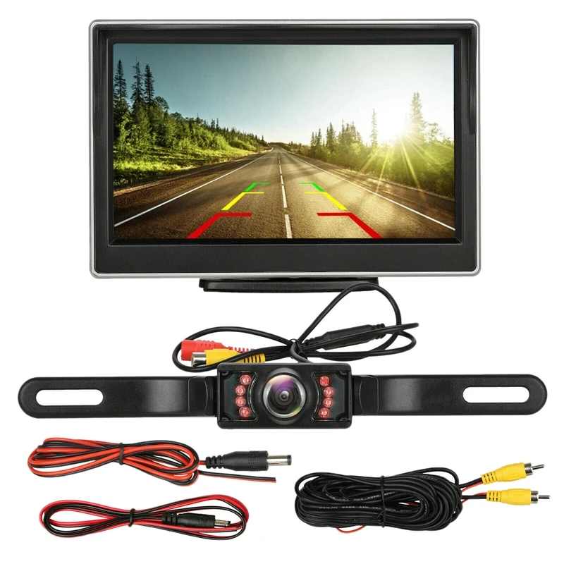 

Автомобильная камера заднего вида HD система парковки ночного видения 5-дюймовый автомобильный монитор TFT ЖК-экран HD цифровой