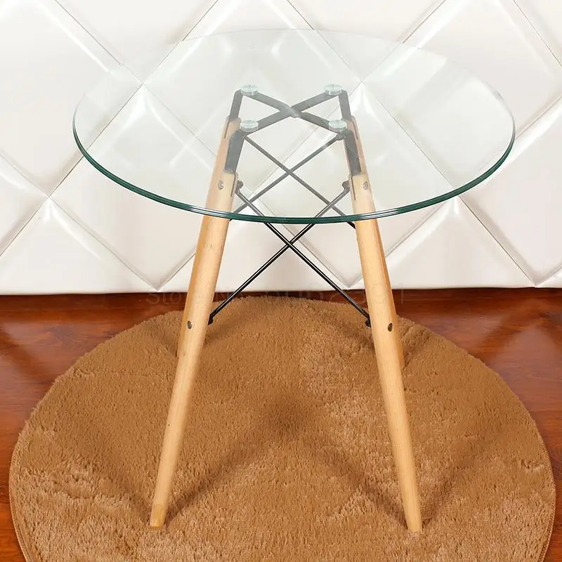 Стеклянный круглый стол закаленное эконом-простая беседа Современная мода