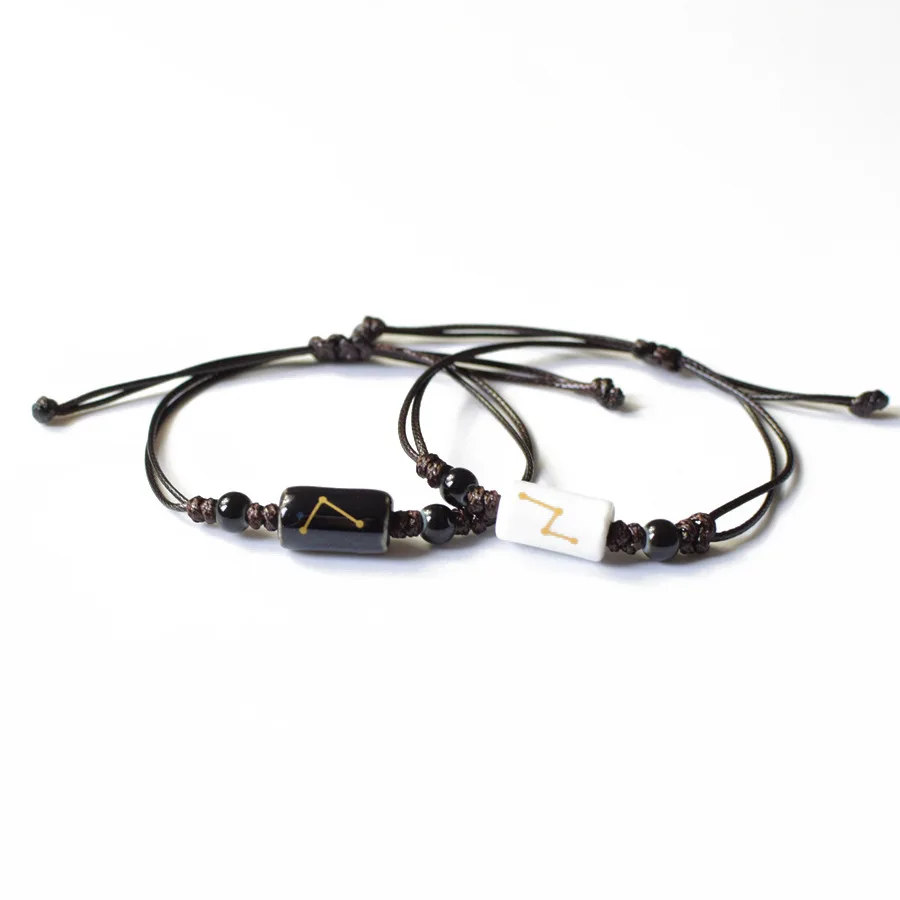 

1 Pcs Sell Fashion 12 Constellation ID Bracelets Handmade Jewelry Rope Bracelet Lovers Constellation Jewelry Gift Wholesale