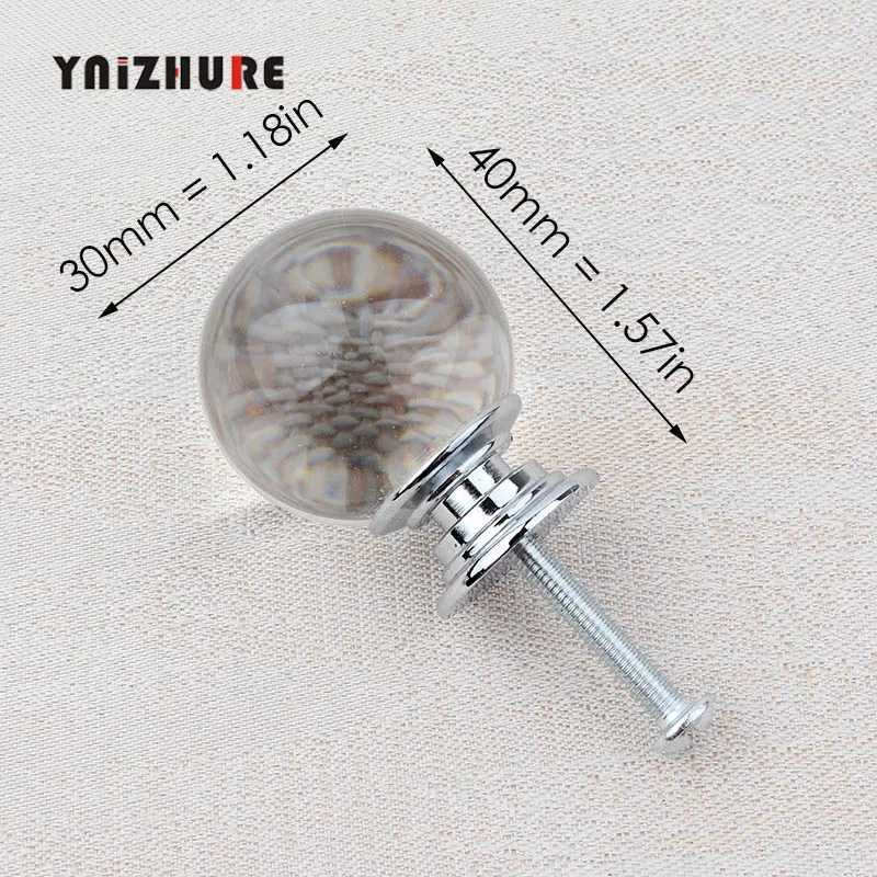 30mm Smooth Silver YNIZHURE Алмазная форма Хрустальные стеклянные ручки для шкафа ручки для выдвижных ящиков кухонный шкаф ручки оборудование для обработки мебели - Цвет: 30mm Smooth Silver