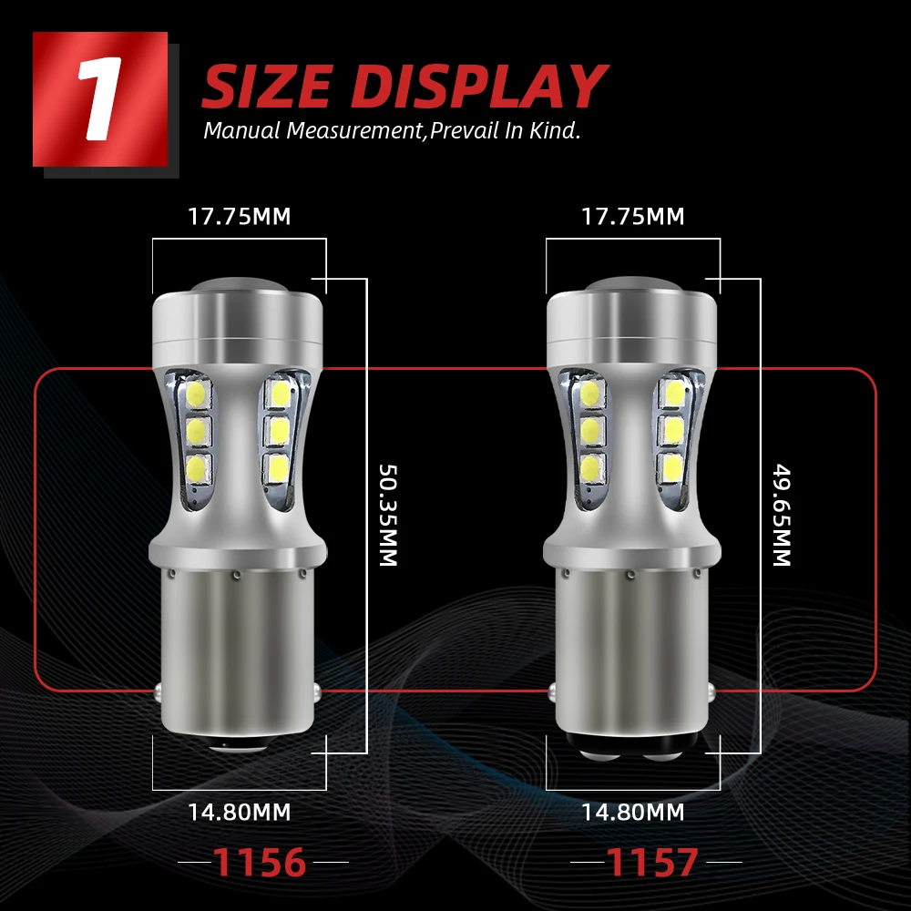 LS светильник светодиодный сигнальная лампа 1156 BA15S 1157 Белый ing 3030 Chip 18 SMD