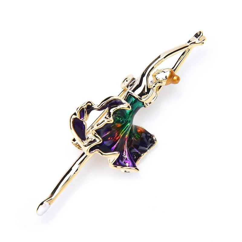 

Wuli&baby New Beauty Dress Dancing Girl Brooches For Women Enamel 3-color Dancer Casual Office Party Brooch Pins Gifts