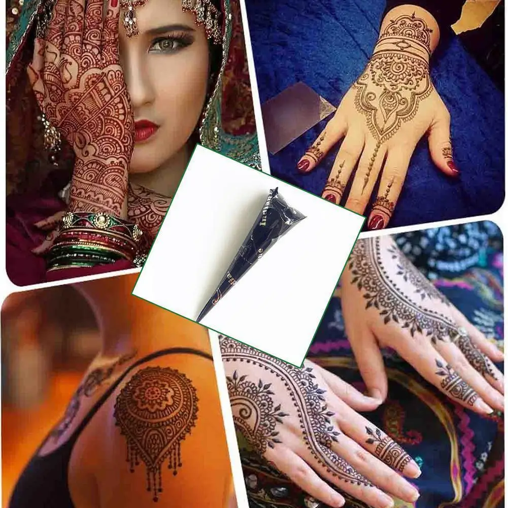 1 шт. натуральные индийские чернила для татуировки хной черные паста мехенди