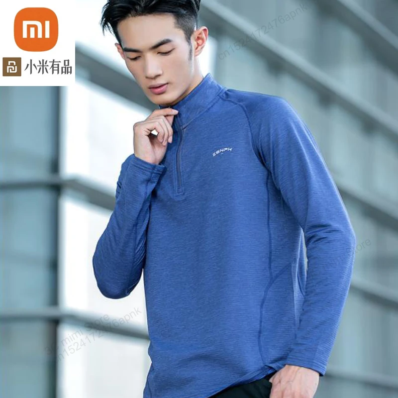 

youpin men's graphene self-heating long-sleeved sports T-shirt stretch flower sand fitness clothes smart heat storage suit
