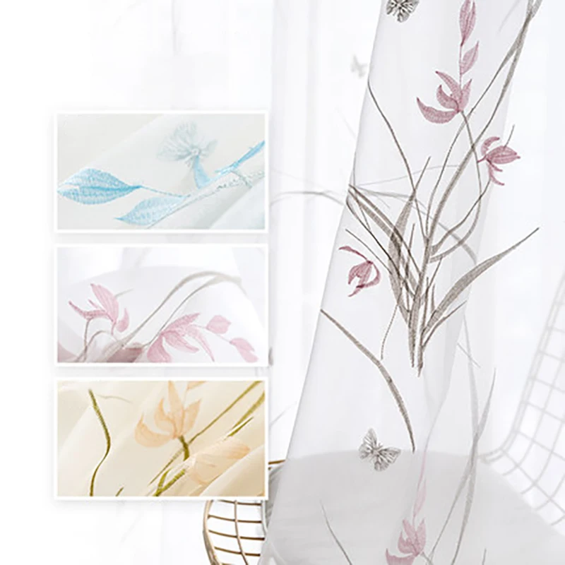 

Curtains For Living Room White Tulle Nordic Minimalist шторы фатин Embroidered Breathable Curtain Para Salon Cortinas Rideau