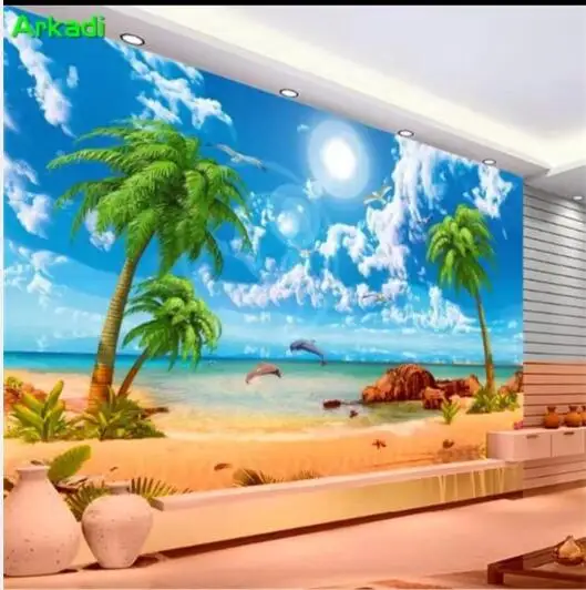 

Пользовательские обои, пляжные обои, 3d фрески, обои для гостиной