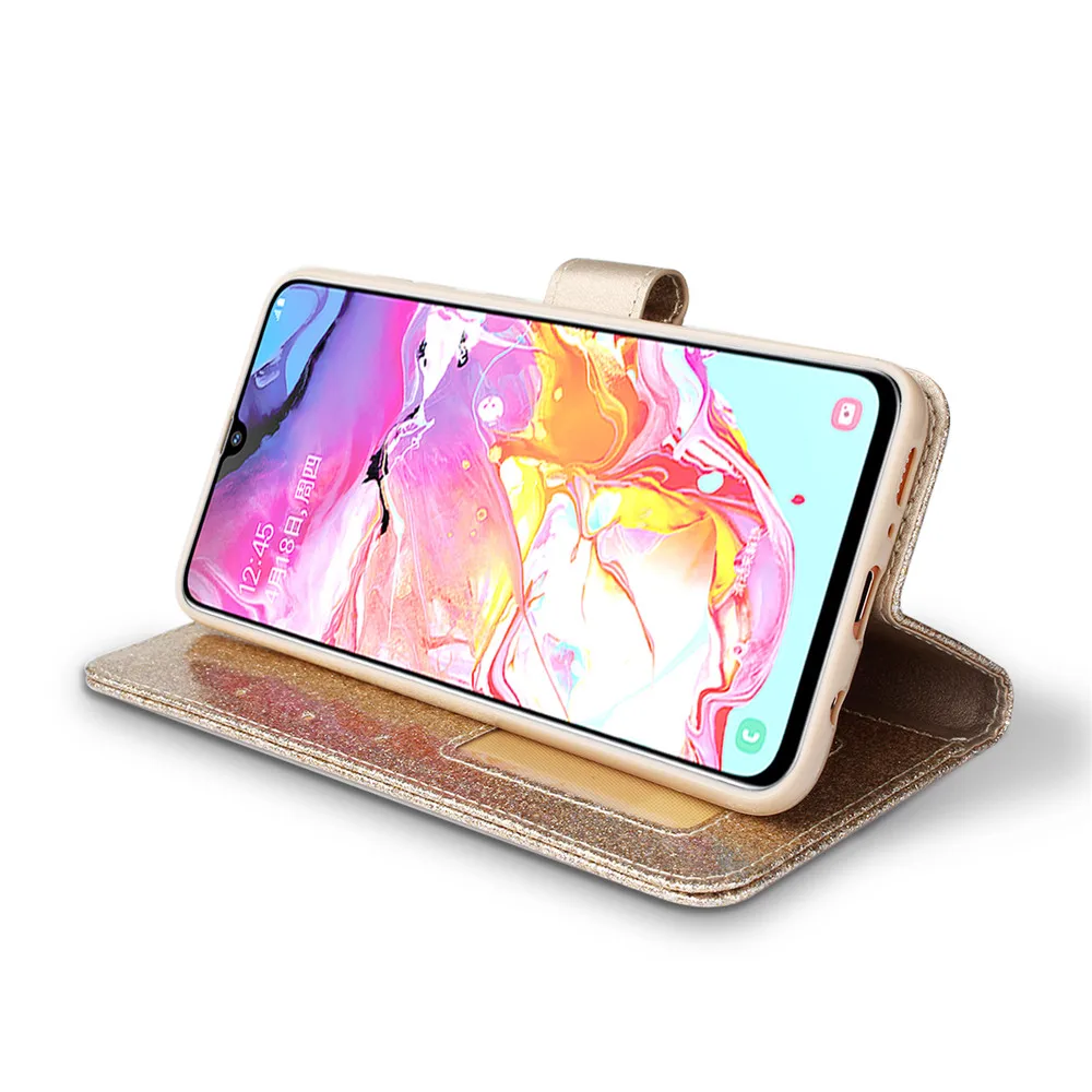 Чехол с блестками для samsung Galaxy A50 A70, кожаный чехол-книжка Love Jewell для samsung A 50 70 SM-A505F/DS A505FN, чехол