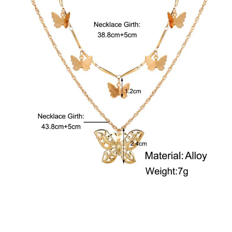 

Personality Butterfly Pendant Chokers for Women Hollow Gold Chain Butterfly Neck Jewelry Fashion Collars