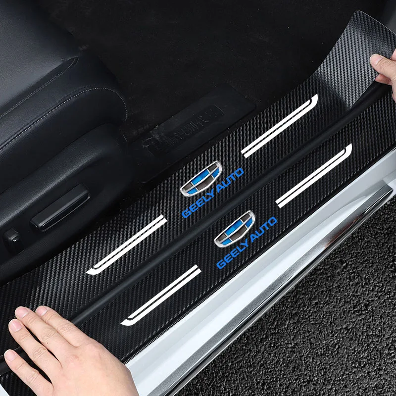 

Car Door Threshold Stickers For For Geely Coolray Atlas Boyue NL3 Emgrand X7 EX7 SUV GT GC9 Borui Carbon Fiber Protector Decors