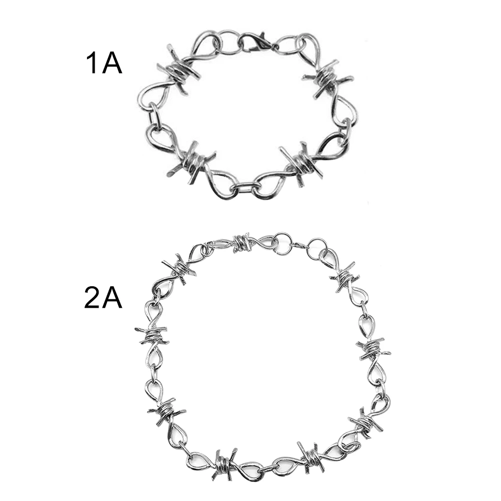 

Fashion Stainless Steel Necklace Punk Bracelet 2 Specifications Men and Women Hip-hop Personality Jewelry Party Rock Style