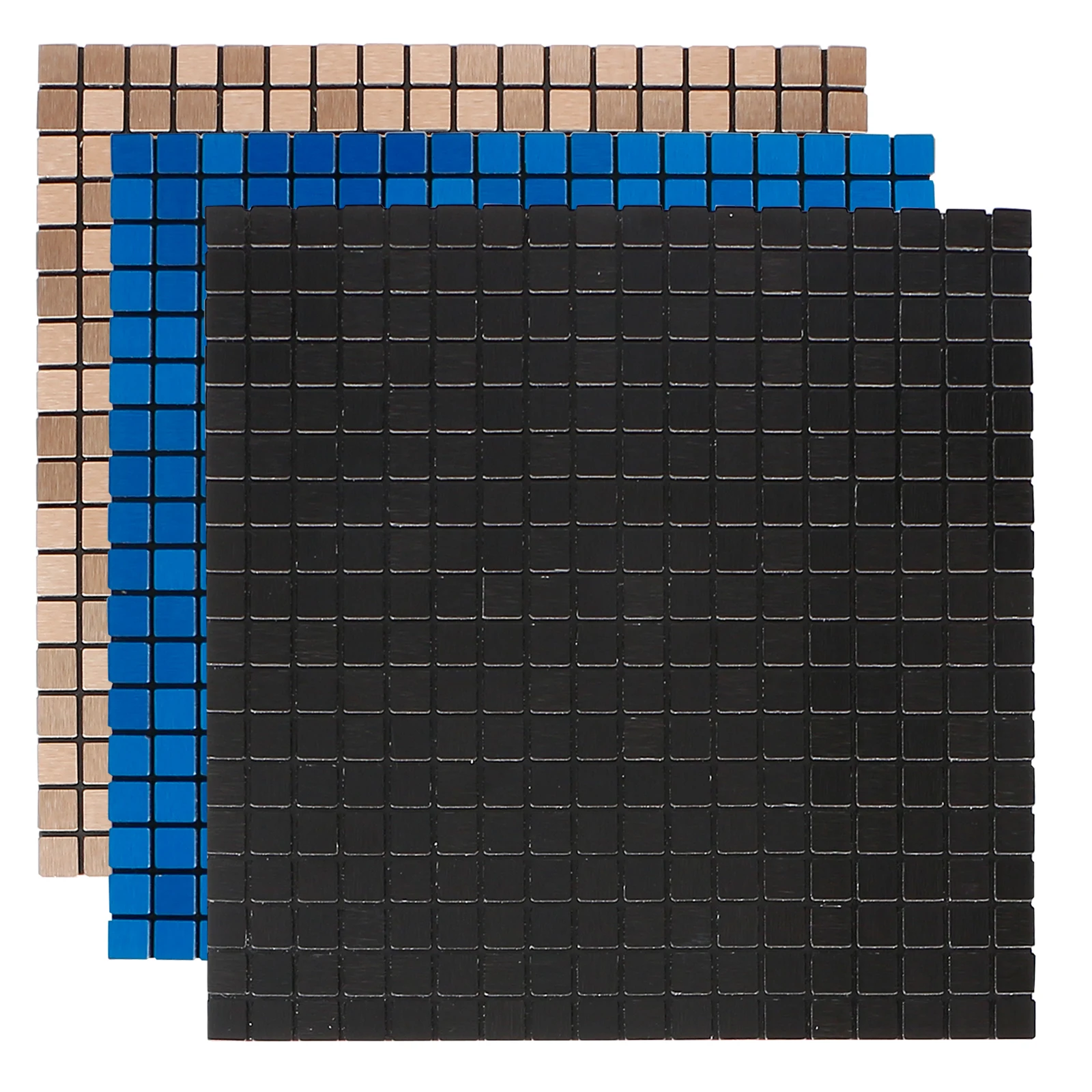 

5pcs 3D Tile Sticker Self-adhesive Mosaic Wall Sticker Metal Kitchen Backsplash Peel and Stick Wallpaper for Counter Background