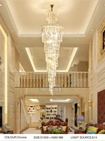 modern living room luxury crystal chandelier large size decorative chrome plated spiral staircase lng new design