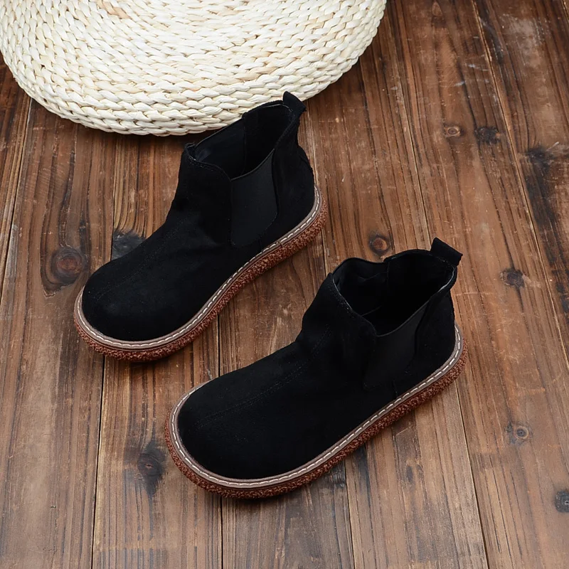 Туфли в стиле ретро Mori на плоской подошве британском с толстой подошвой|Женские