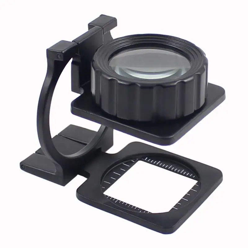 

15X Folding Magnifier Loupe Full Metal Dual Lens Thread Timer Magnifier for Electronic Engineers Hobbyists