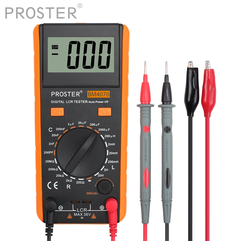 Proster LCR метр с дисплеем оверрейнджа Емкость Сопротивление индуктивности мультиметр саморазряд тестер измерительный прибор