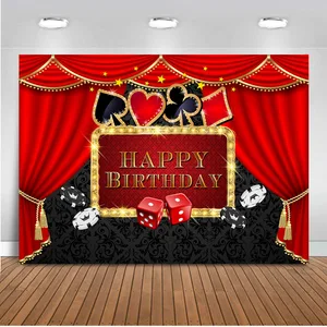 Фон для студийной фотосъемки с изображением казино дня рождения покера Лас-Вегаса