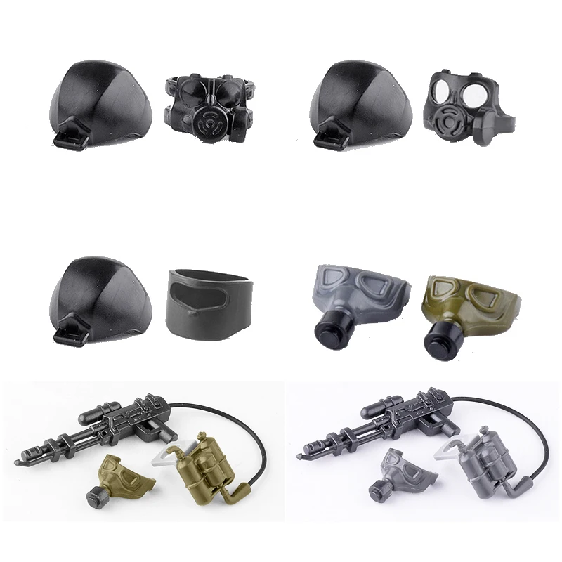 Город МОС военный шлем маска аксессуары строительные блоки химическая оборона