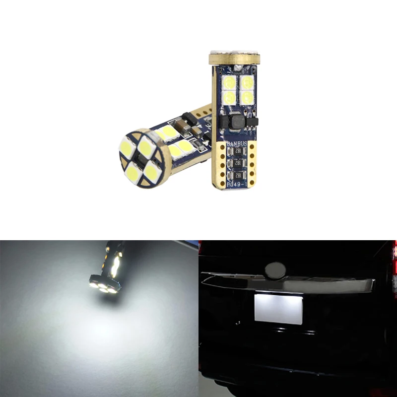 For Toyota Prado 150 2014 2015 2016 2017 CANbus 2PCs T10 W5W Led Car Rear License Plate Lights Lamp Bulbs | Автомобили и