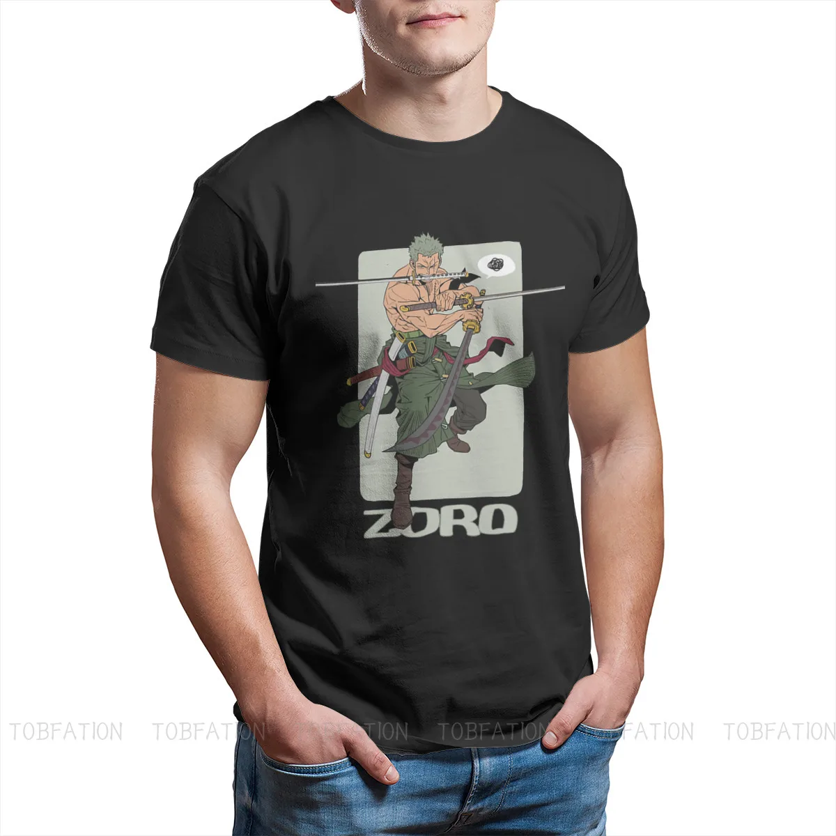 

Zoro The Swordsman Hip Hop TShirt One Piece Nami Sanji Anime Style Streetwear Leisure T Shirt Male Tee Unique Gift Clothes