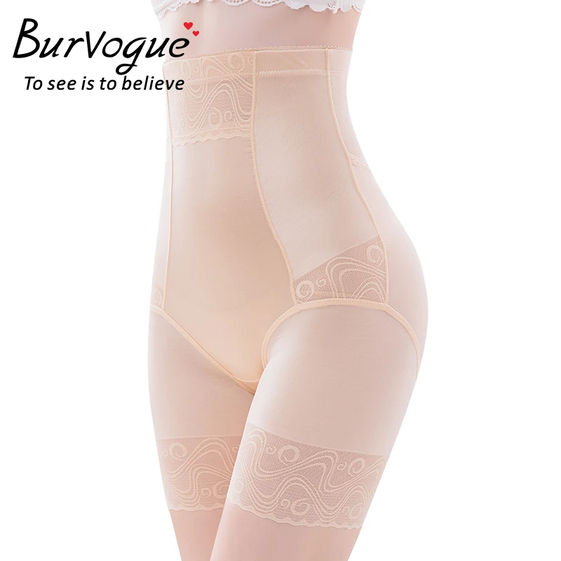 Burvogue, Утягивающие трусы с высокой талией, штаны для похудения с контролем живота, нижнее белье для тренировок, кружевные дышащие трусики