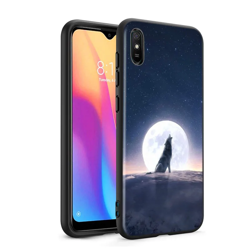 Moon Roaring Wolf Silicone Cover For Xiaomi Redmi 9 9T 9C 8 7 6 Pro 9AT 9A 8A 7A 6A S2 5 5A 4X Plus Phone Case