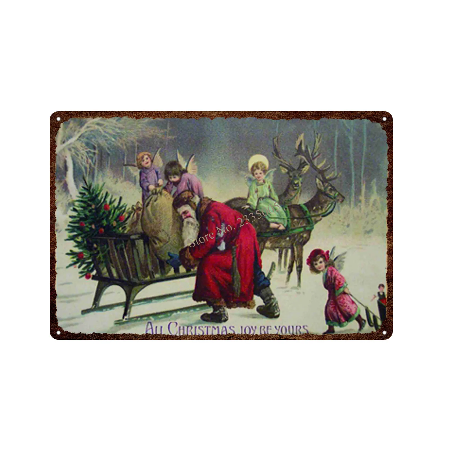 

Рождественский винтажный жестяной знак, металлическая пластина, железная живопись, рождественские украшения для дома, стены, бара, художес...