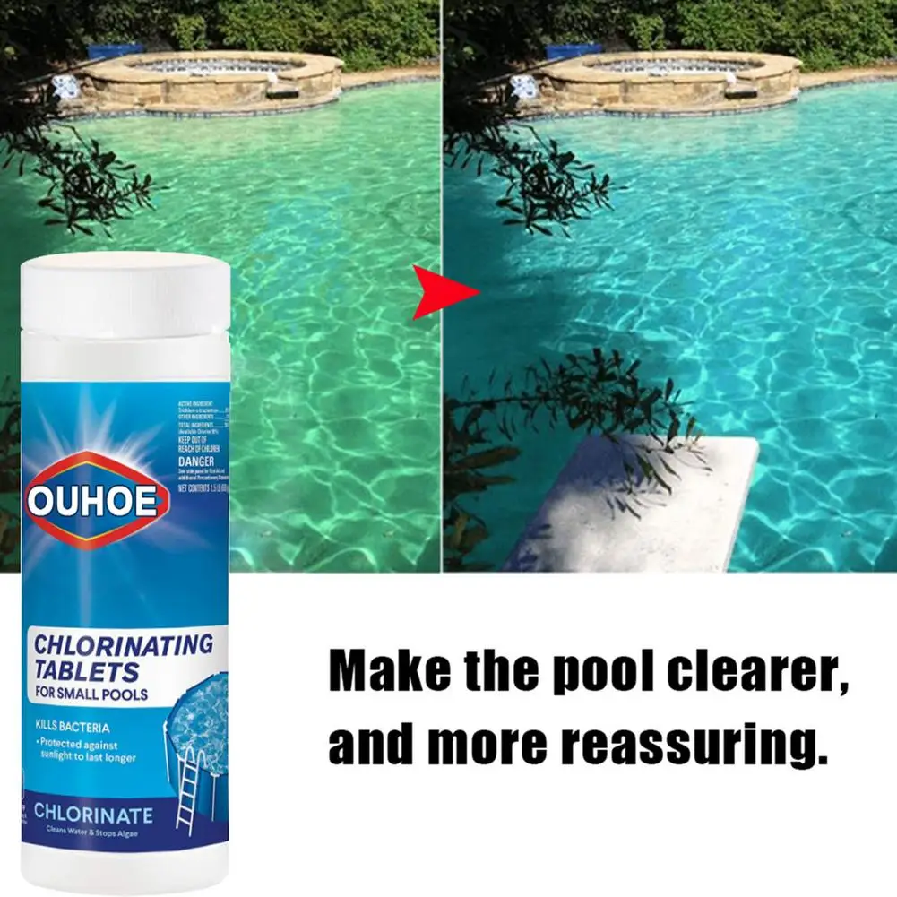 

1 бутылка Очистка для бассейна, многофункциональные шипучие таблетки с хлором, очиститель воды для бассейна, очиститель для пруда