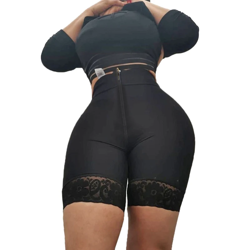 Double High Compression Garment (powernet) Zipper Butt Lifting Shorts  Big ass hip lifting Women body shaping pants