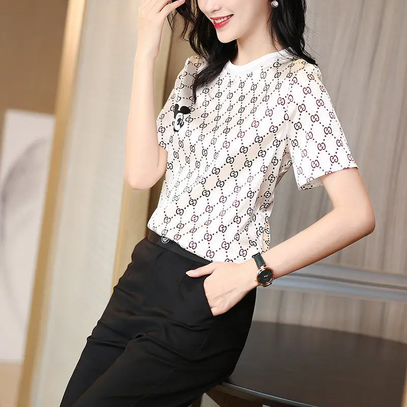 

Korean new loose and versatile short sleeve sweater autumn and winter solid round neck pullover with backing sweater
