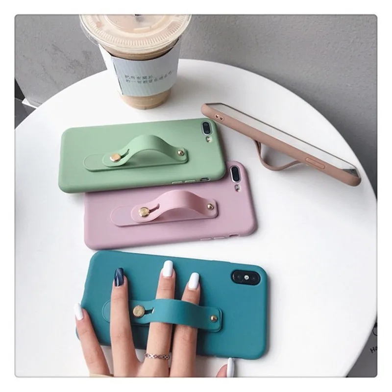 Чехол с держателем чехол для Iphone 6 6s 7 8 plus X XS Max XR Мягкий Роскошный силиконовый iphone
