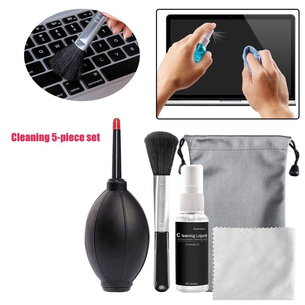 Screen Keyboard Home SLR Camera Laptop Game Console Computer Cleaner Set With Air Duster Lens Cloth Fast Cleaning Desktop Study|Чистящие