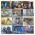 5D алмазная живопись сделай сам, вышивка крестиком на велосипеде, алмазная вышивка, пейзаж, мозаика, квадратные Стразы, Настенный декор, креативное искусство