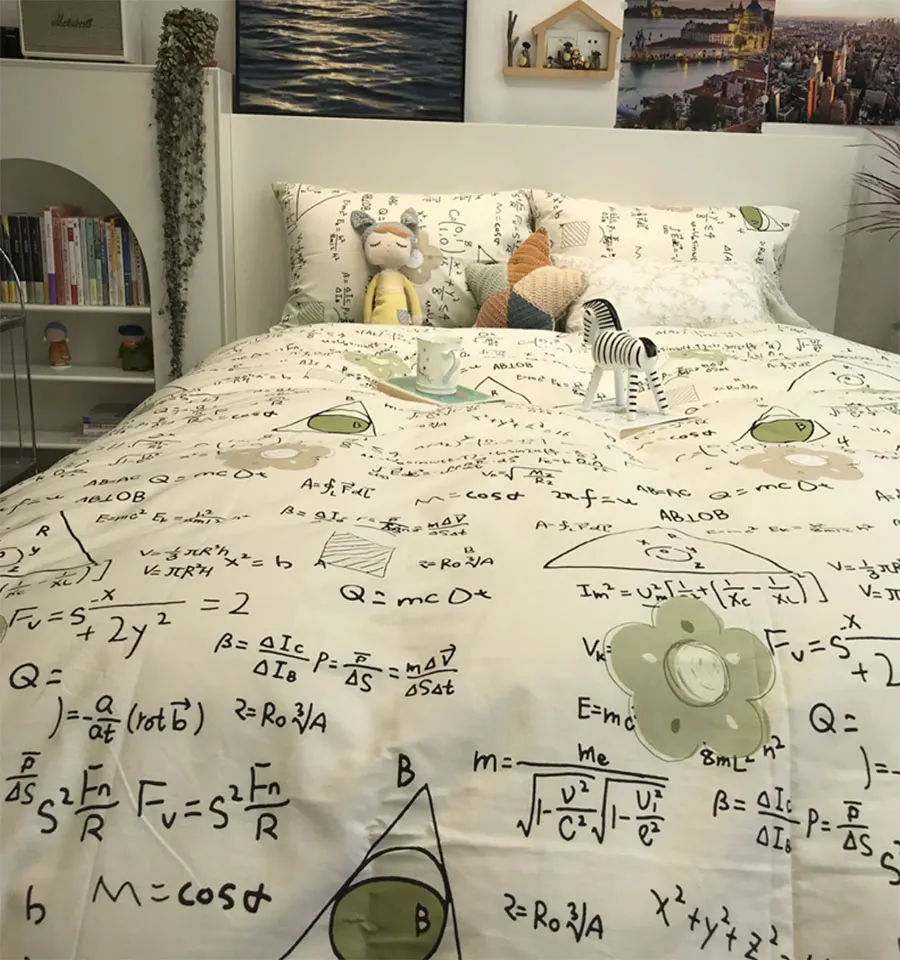 Модный крутой Комплект постельного белья зеленого цвета с надписью для