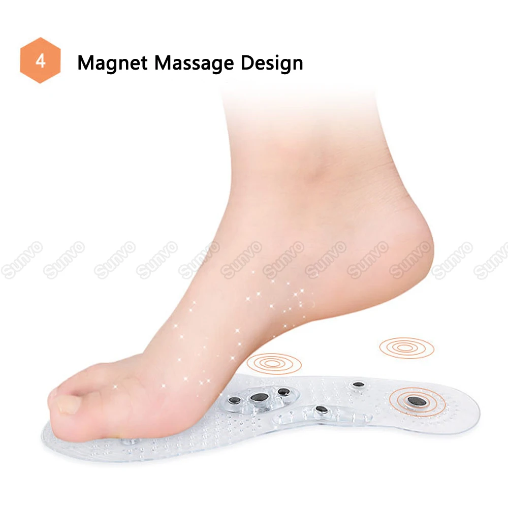 Стельки из силикона магнитные для похудения с поддержкой свода стопы массажные