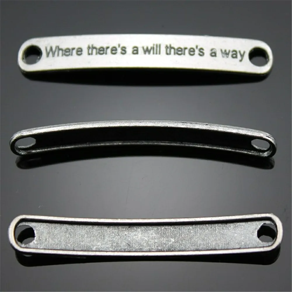 30 шт 45x7 мм где есть A Will There Way коннектор Подвески для изготовления ювелирных изделий античный серебряный цвет античный бронзовый цвет