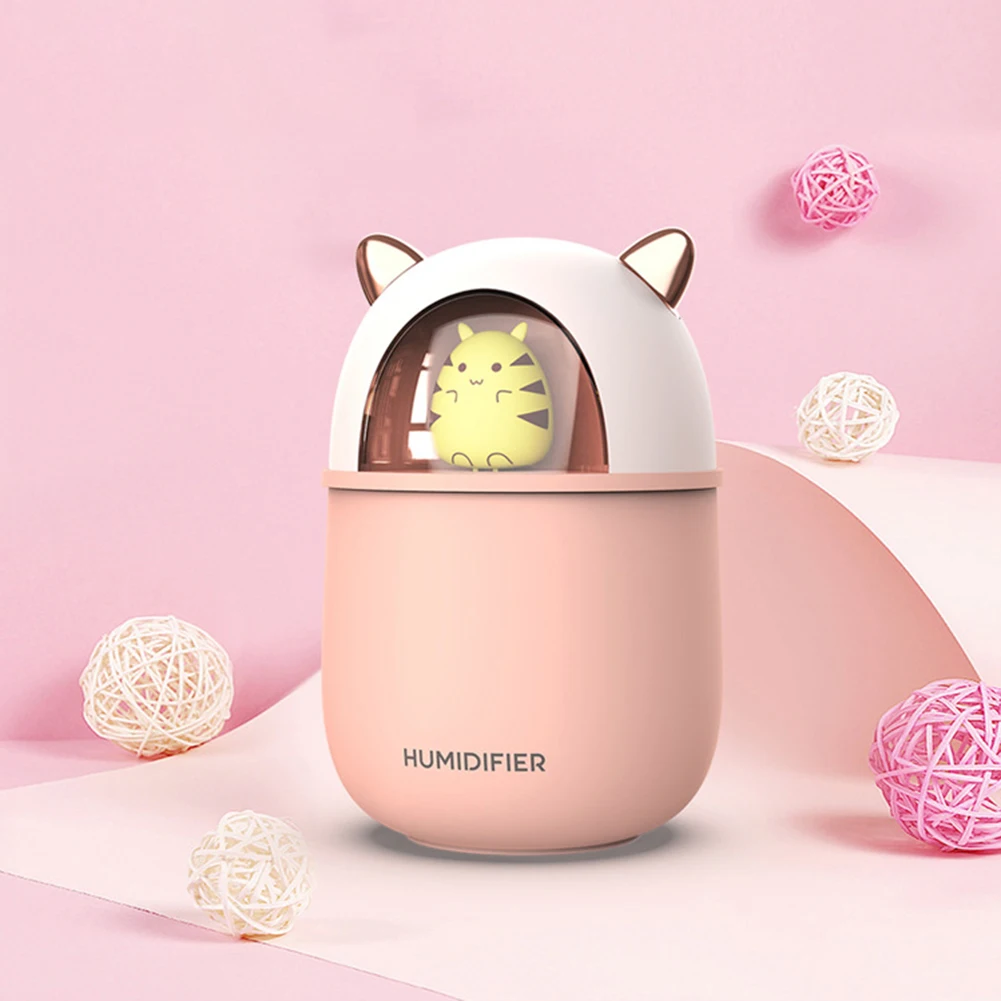 

Portable 300ML Electric Air Humidifier Essential Aroma Oil Diffuser Quiet USB Fogger Mini Cool Mist Maker with LED Night Light