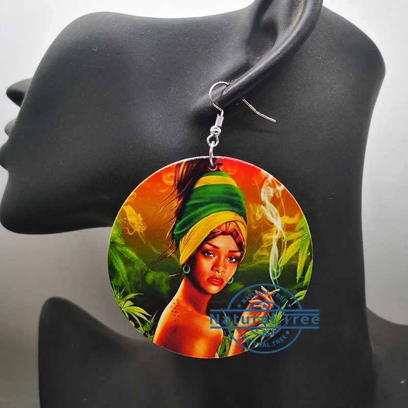 

Бесплатная доставка! Новейшая модель; Курение женские деревянные серьги