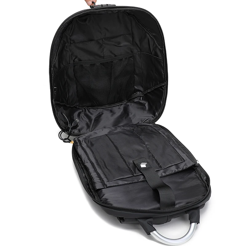

2020 New Design Patchwork Men Backpack With USB Charging Laptop Rainproof Business Rucksack For Travel With Coded Lock